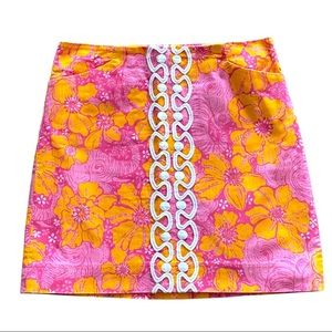 Lilly Pulitzer Pink & Orange Floral (Ten Ton Bouquet) RoslynMini Skirt